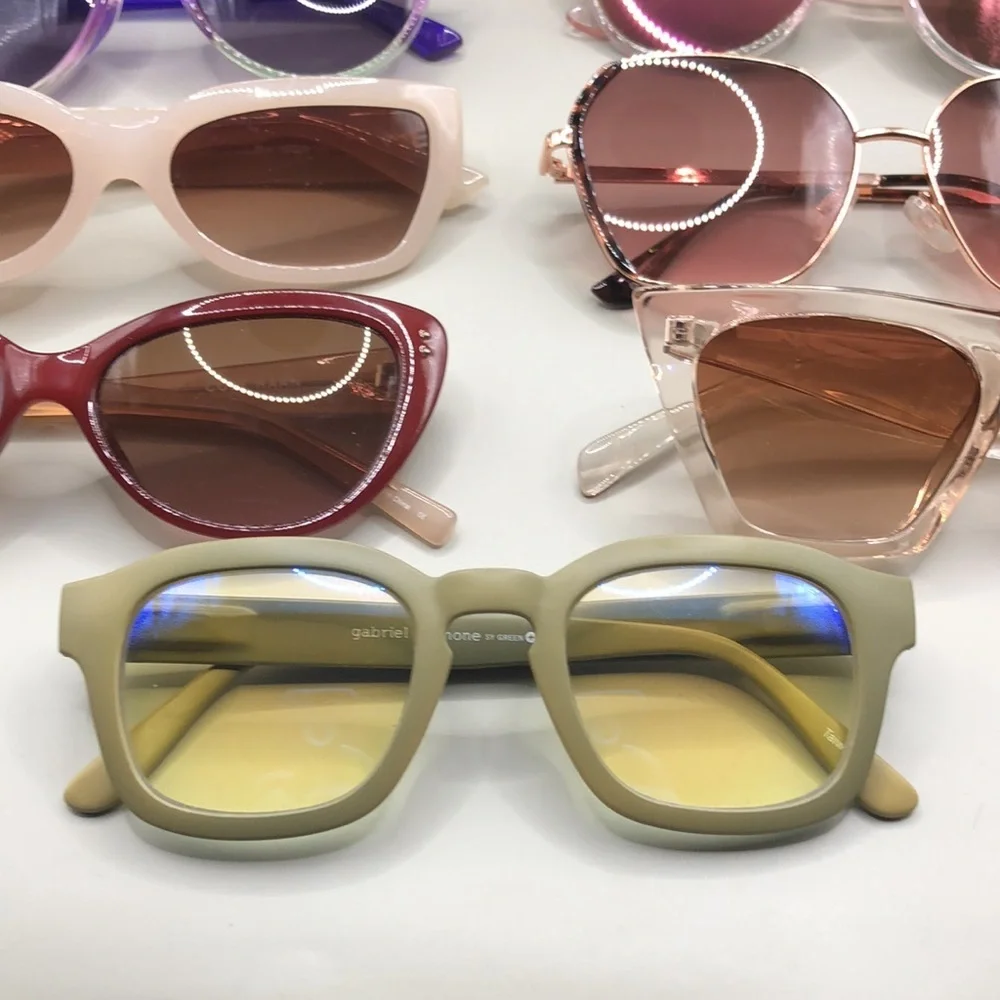 Curated bundle 9 trendy fashion sunglasses variety of brands and styles.