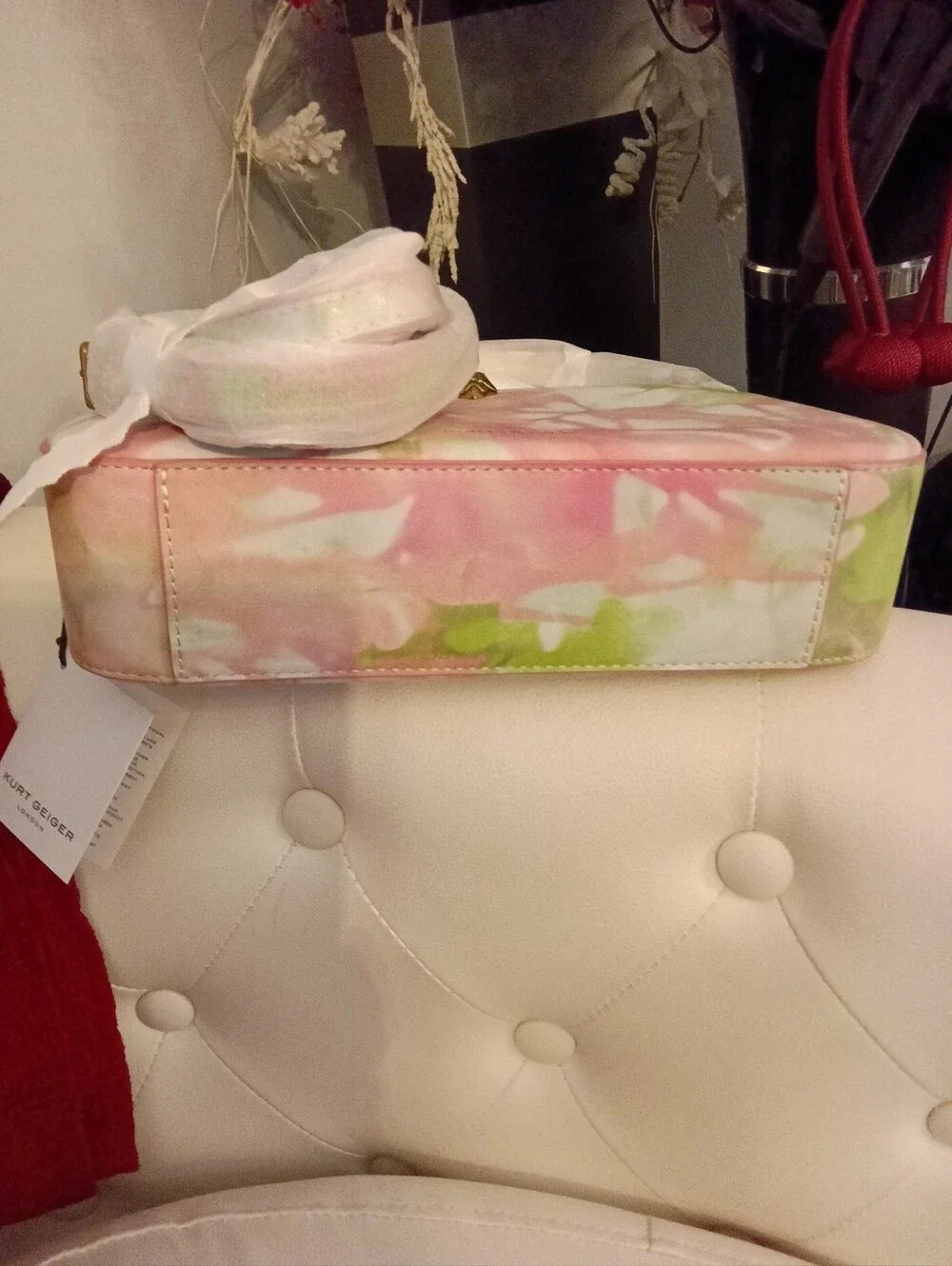 KURT GEIGER LONDON BOND Pastel Pink & Green Tie-Dye Mini Tote