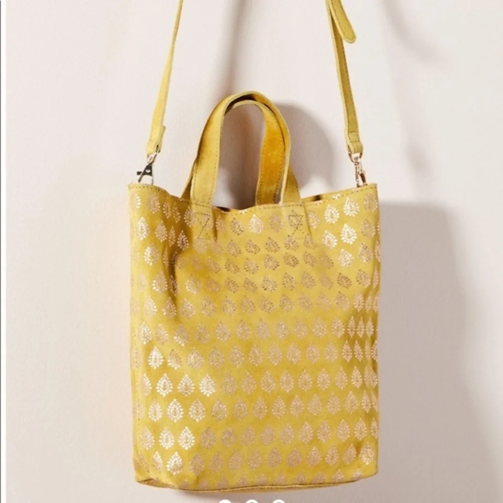 Anthropologie- Llani Mini Shopper Suede Tote Bag