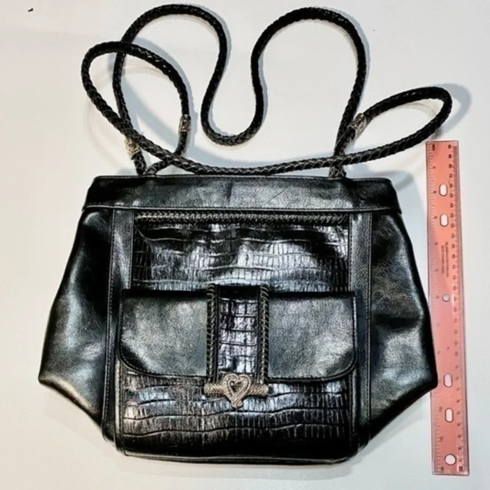 Black Women's Shoulder Bag with Braided Strap