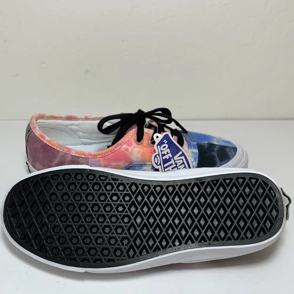Vans Authentic 44 DX Tie Dye Sneakers Anaheim Factory Low Top Patchwork Size 6.5