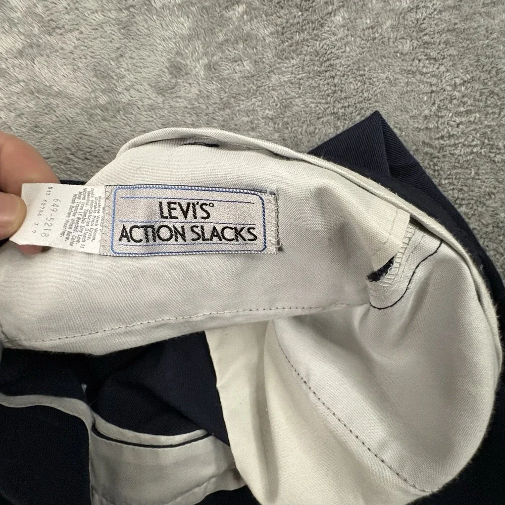 Levi's Action Men's (Fits Like 38x30) Navy Dress Slacks Straight Leg SEE DESCRIP