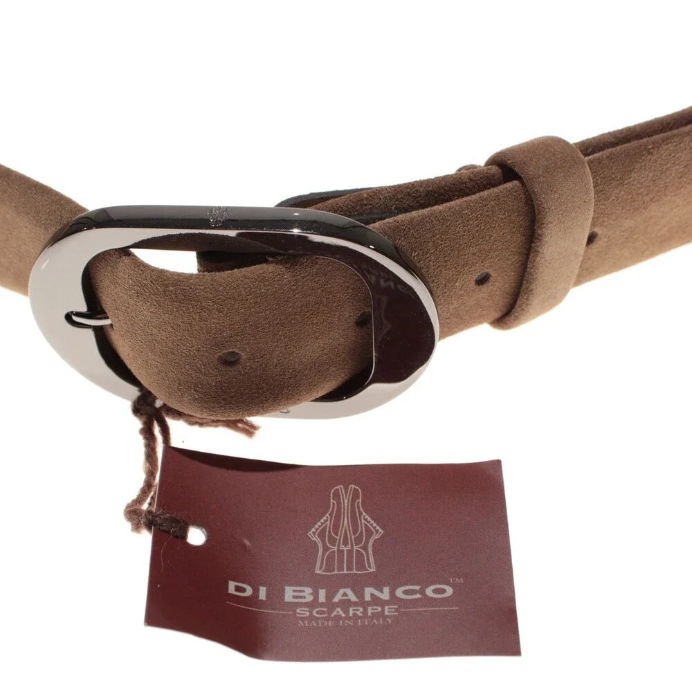 Di Bianco NWT Cut to Size Dress Belt In Solid Brown Suede Leather One Size