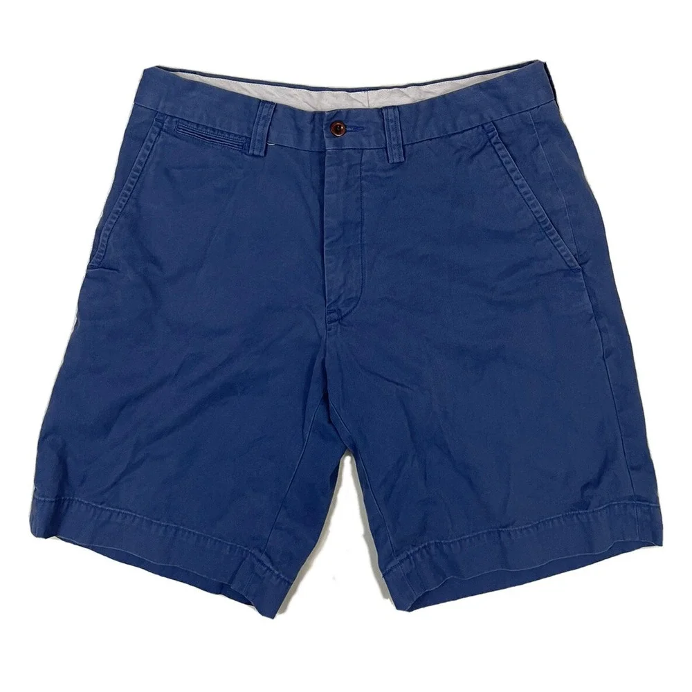 VTG Polo Ralph Lauren Shorts Men‎ 32 Flat Front Blue Chino Y2K Preppy Classic