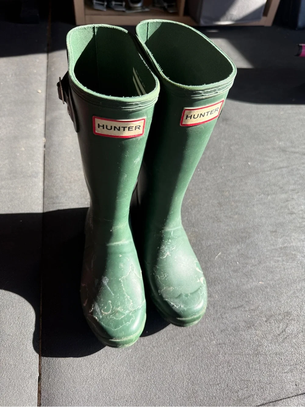 Hunter Kids Forest Green Waterproof Tall Rain Boots