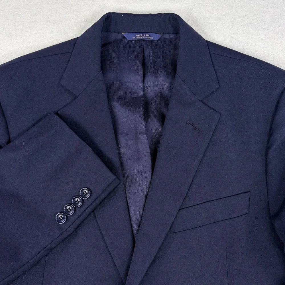 Brooks Brothers 1818 Fitzgerald Blazer 39R Navy Blue Wool 2-Button Sport Coat
