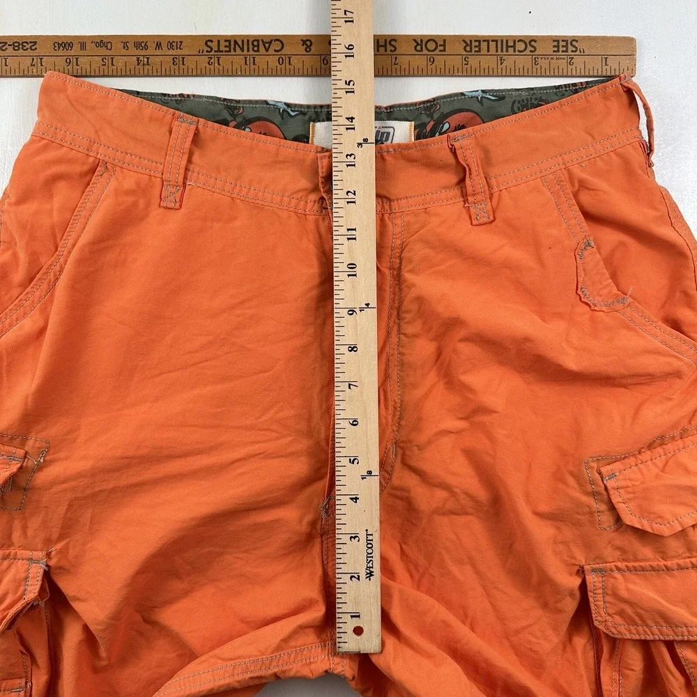 Urban Pipeline‎ Men Cargo Shorts Actual 33 x 10 Orange Hiking Skater Paratrooper