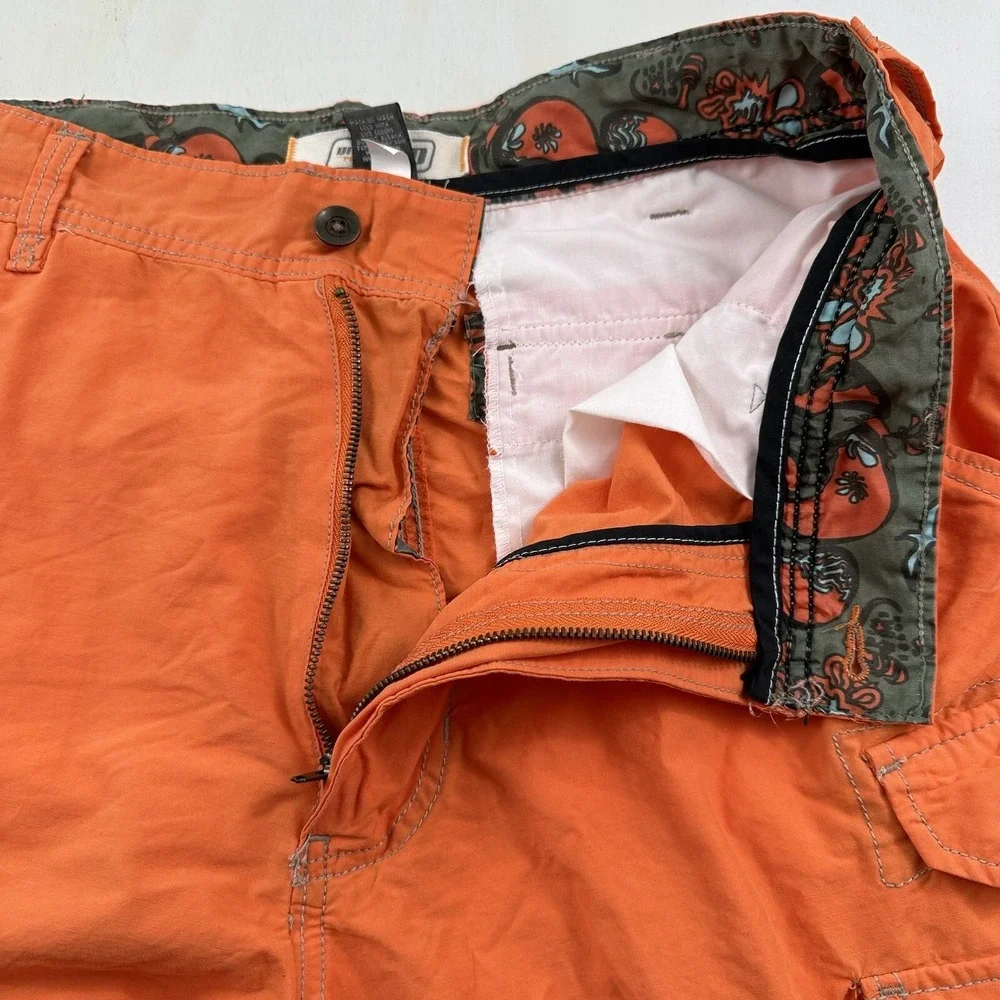 Urban Pipeline‎ Men Cargo Shorts Actual 33 x 10 Orange Hiking Skater Paratrooper