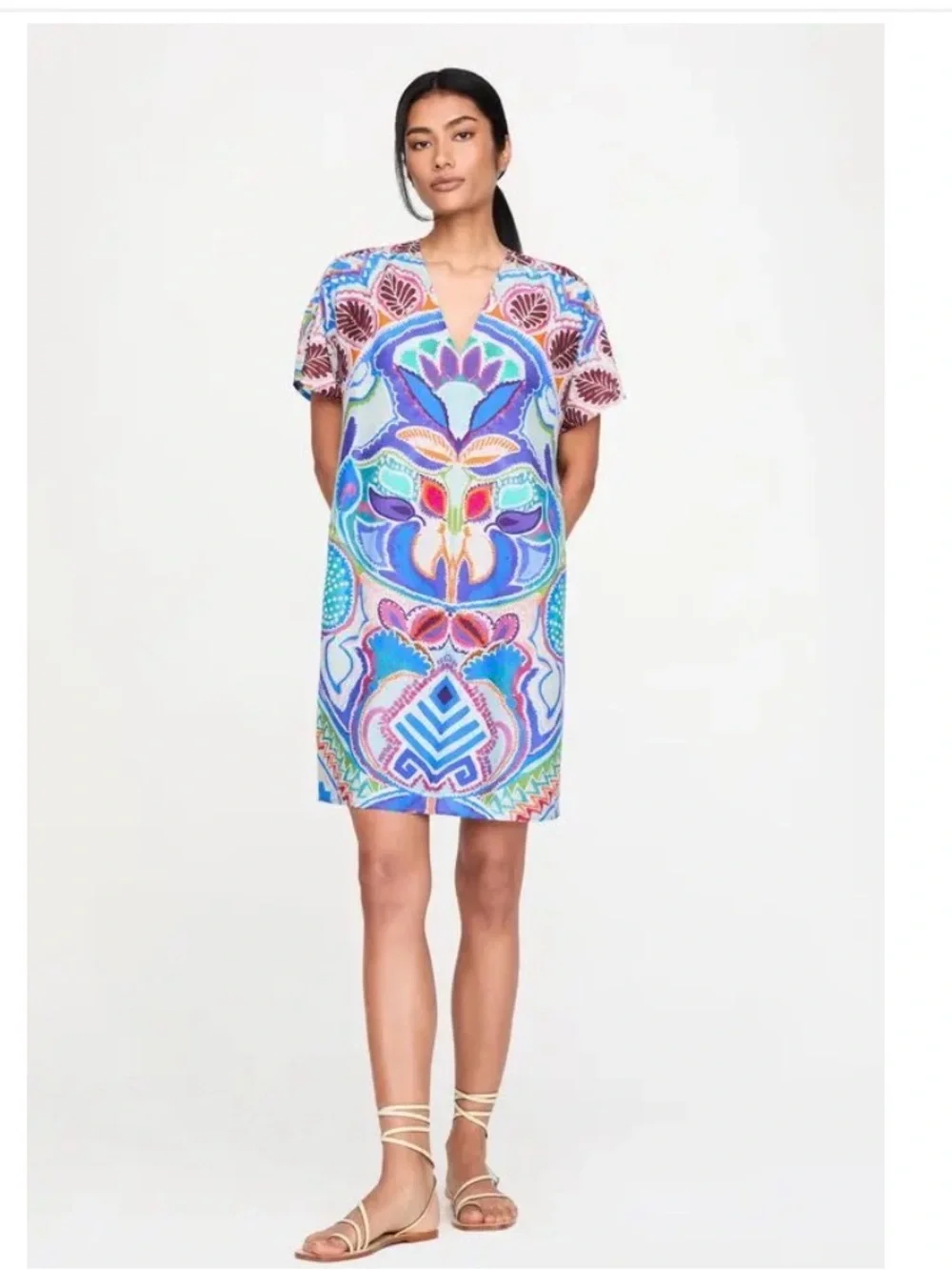 Marie Oliver Ollie Morpho Mosaic Silk Blend Mini Dress XS