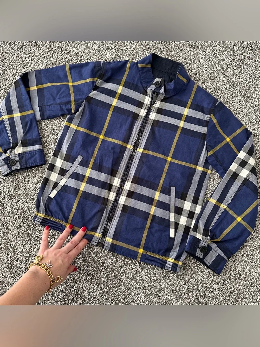 Authentic BURBERRY Boy Bomber Windbreaker Reversible Jacket Kid Youth 9-10 Year