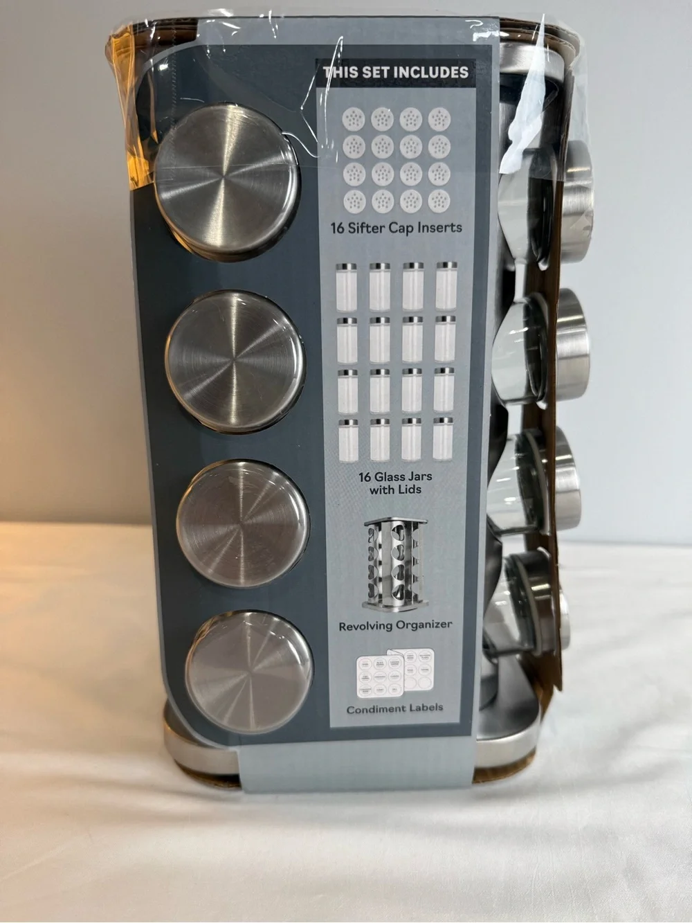 GOURMET KITCHEN 16 Pc Revolving Spice Rack