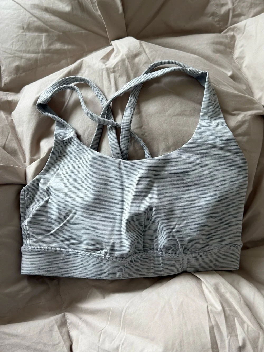 Lululemon energy bra - white striped size 4