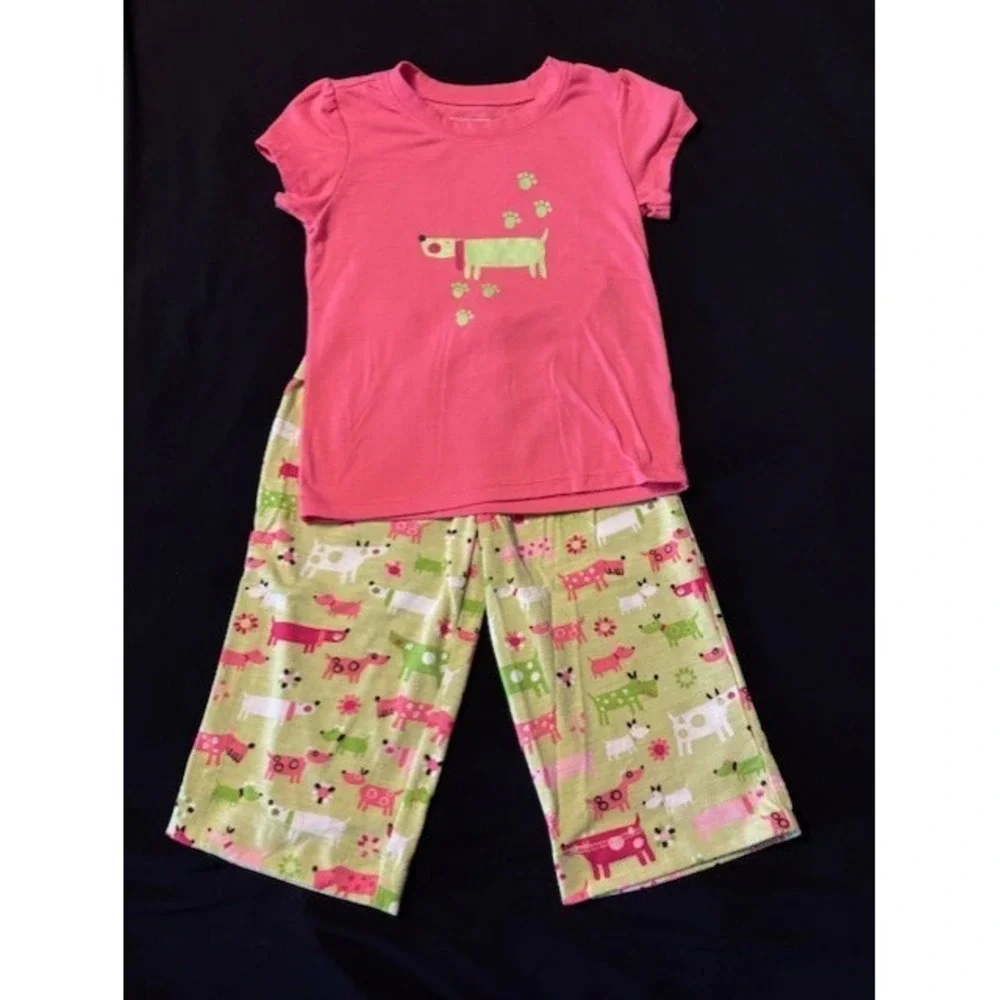 LL Bean adorable dog themed PJ set  girls size 5-6