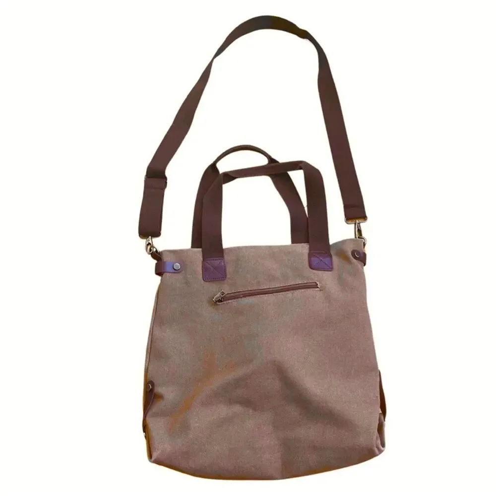 THREADED PEAR brown crossbody canvas bag UNISEX