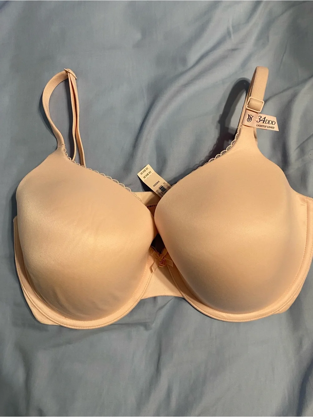 Victorias Secret Lightly Lined T-Shirt Bra NWT light pink 34DDD priced $54.95