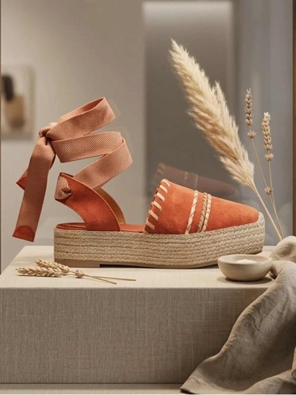 Ulla Johnson Women's Abia Platform Espadrilles Arabian Spice Suede 10 NIB