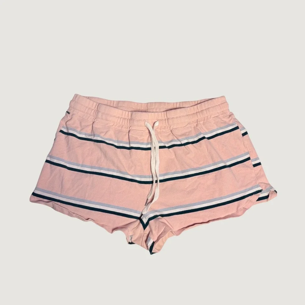 Inspired Hearts Pink Striped Lounge Shorts Women Pajama Bottoms Drawstring #16