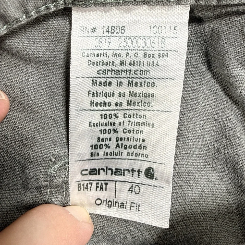 Carhartt item specifics