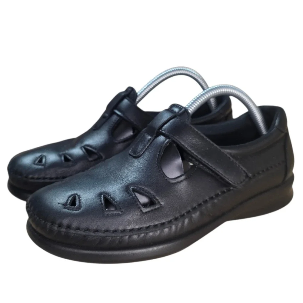 SAS Roamer Mary Jane Shoes Womens 6W Wide Black Leather Comfort Walking