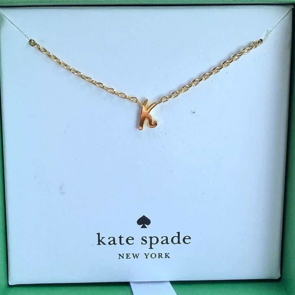 Kate Spade One‎ in a Million Initial K Pendant Necklace Gold Tone KK882 New