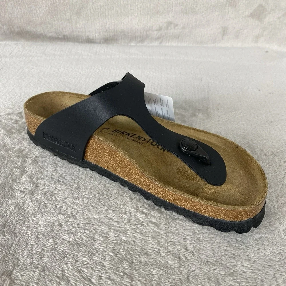 Birkenstock Gizeh Sandals Womens US 10 EU 41 Black Birko-Flor Regular Fit NEW