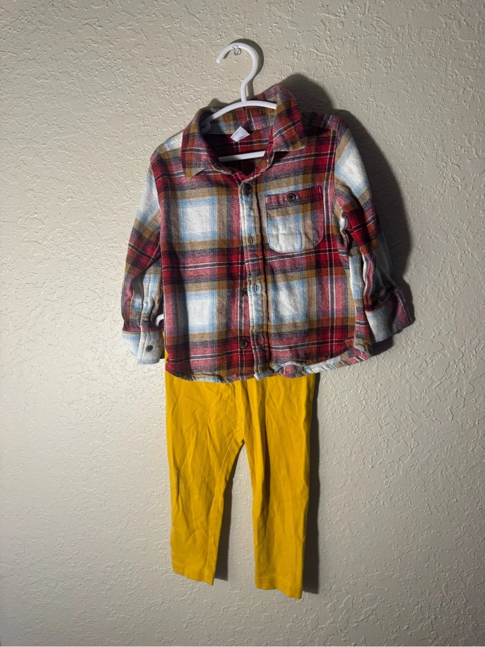 Old Navy Baby 18-24M Fall Plaid Shirt & Leggings 4 Piece Bundle