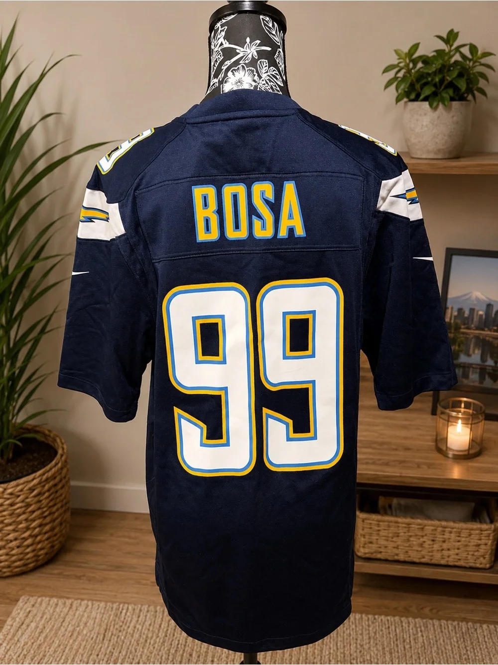Nike Navy Los Angeles Chargers #99 Football Jersey with White & Yellow Accents