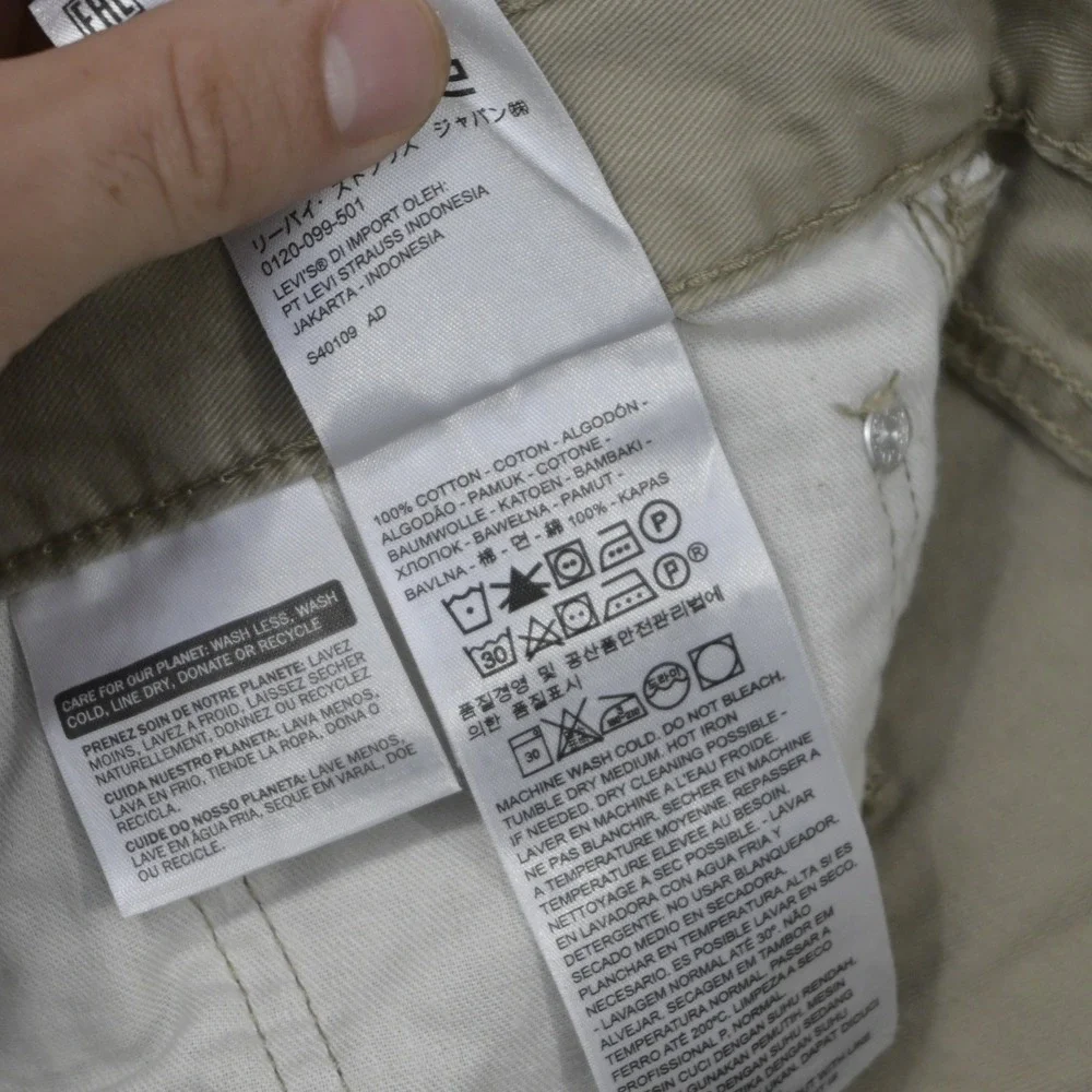 Levi‎ Strauss & Co. 514 Men 36x30 Straight Fit Tan Khaki Cotton Chino Pants