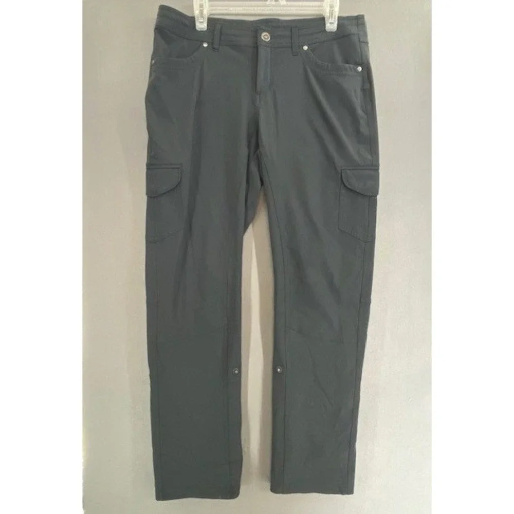KUHL Womens 12 Cargo Pants Regular Gray‎ Outdoor Hiking Travel adjustable