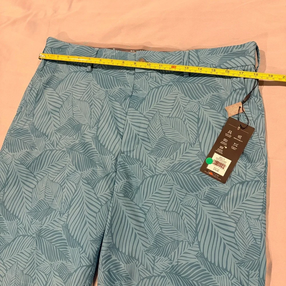 Walter Hagen Mens Perfect 11 Leaves Print Golf Shorts Teal 36 MGA14156