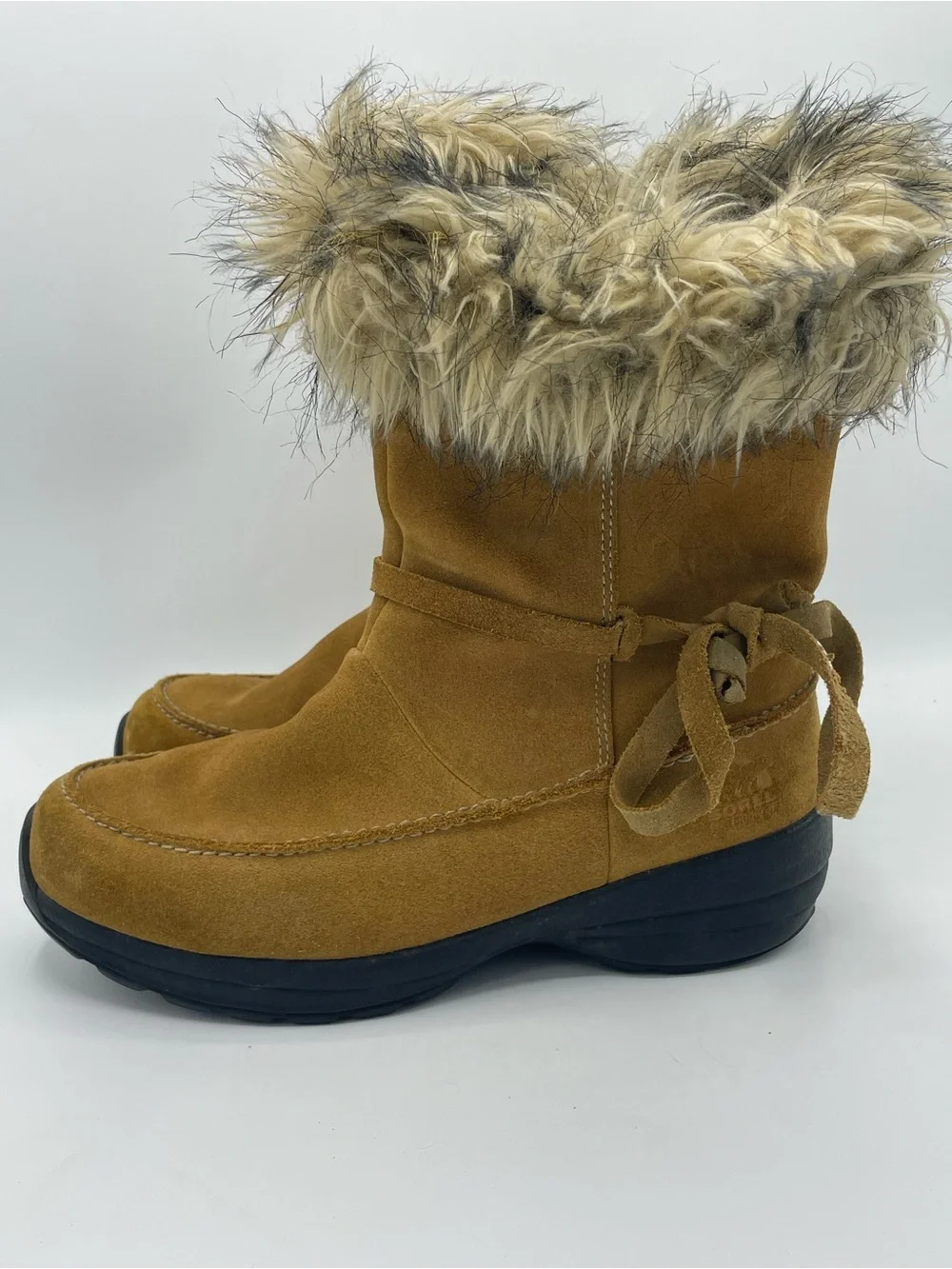 Sorel Northern Lite Tall Suede Zip Boot in Mustard.