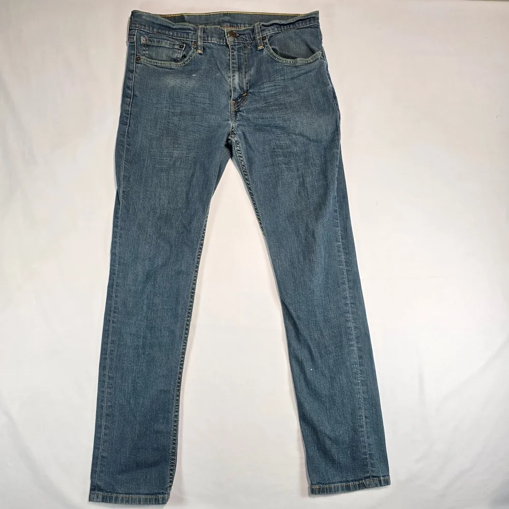 Levis 511 Slim Fit Jeans‎ Mens 34x32 Medium Wash Blue Denim 04511-0408