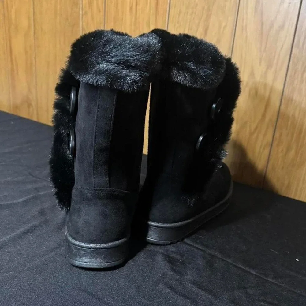 N/A black faux
