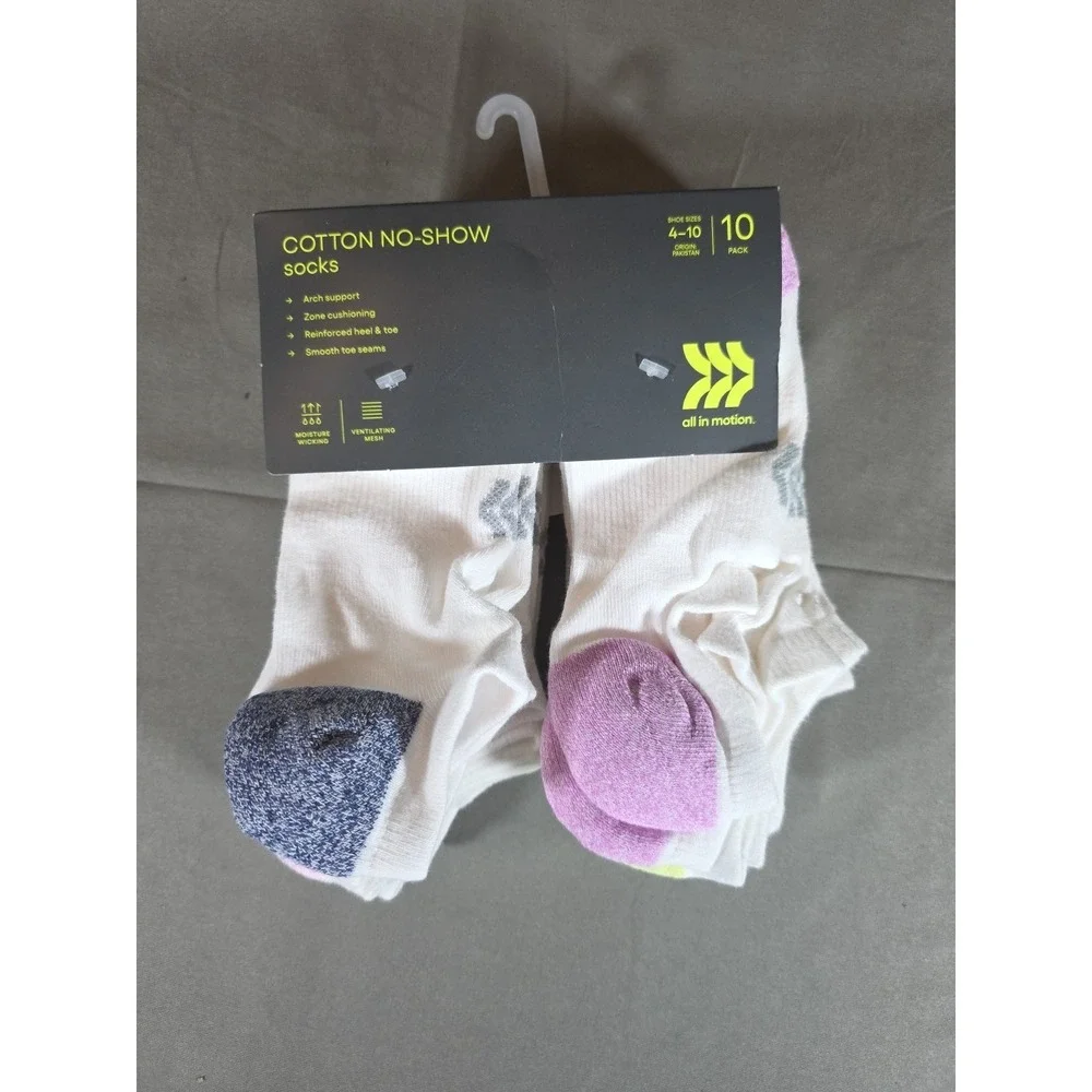 10-pack of All in Motion No-Show Socks Size (4-10)‎