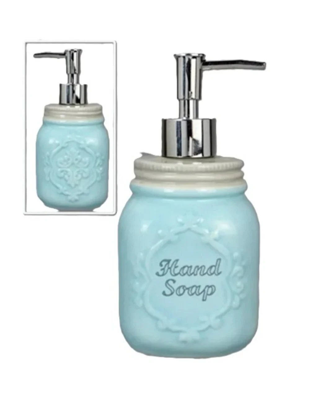 Blue Ceramic Hand Pump Lotion / Hand Soap Dispenser 7
