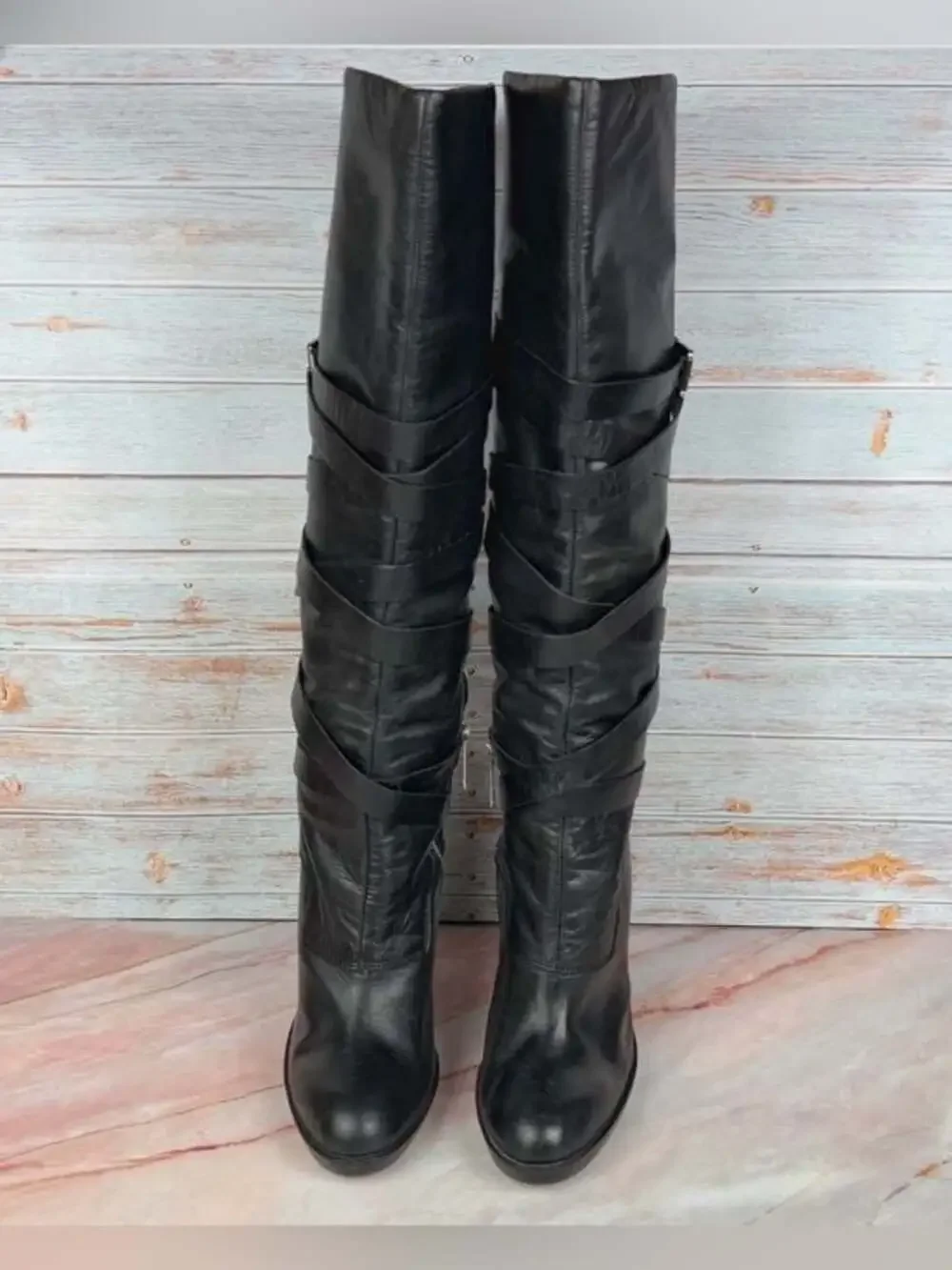 NWOT MICHAEL Michael Kors Greenwich Knee High black leather boots