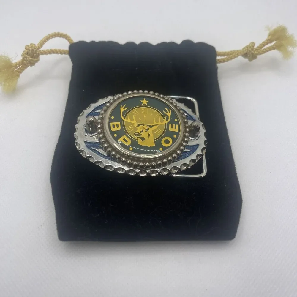 Vintage Benevolent Protective Order Of The Elks Belt Buckle Silver Tone BPOE