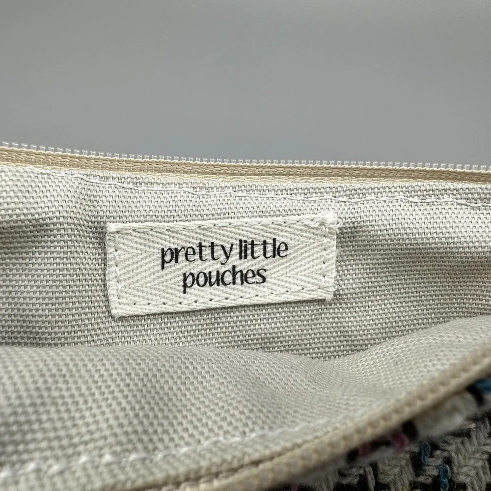 Pretty Little Pouches Tweed Zippered Pouch Houndstooth Cosmetic Toiletry Bag