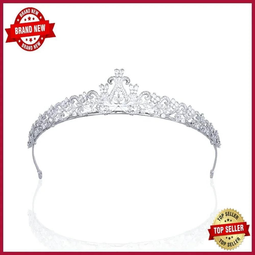 Sparkling Cubic Zirconia Tiara Hair Accessory for Weddings & Parties