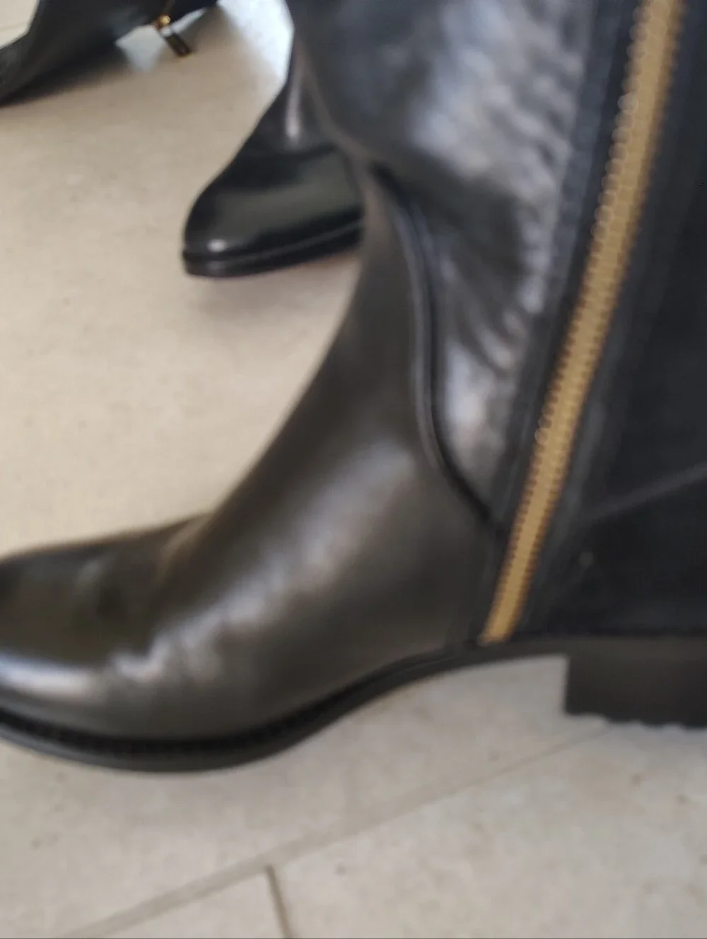 Michael Kors Black Over-the-Knee Boots with Gold Zipper