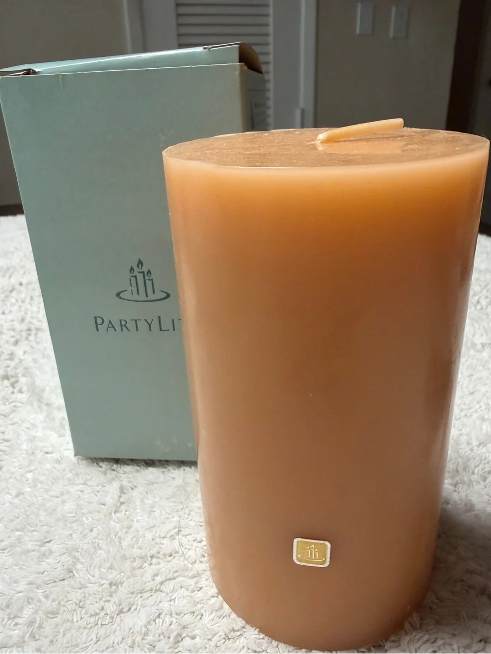 NWT Partylite 3” x 5” Pillar Candle in “Ginger Pumpkin”