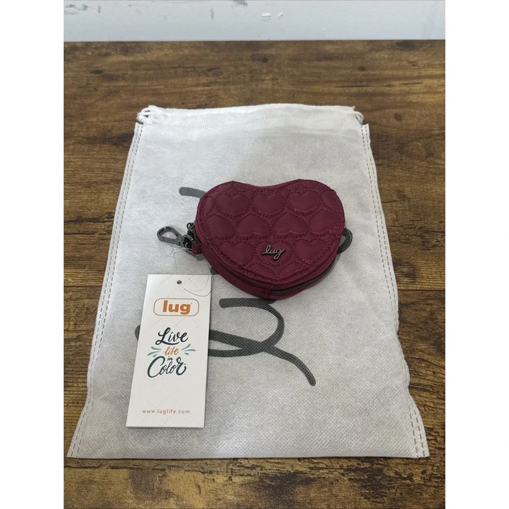 Lug Heart Pouch Raspberry NEW WITH TAGS! Heart Print