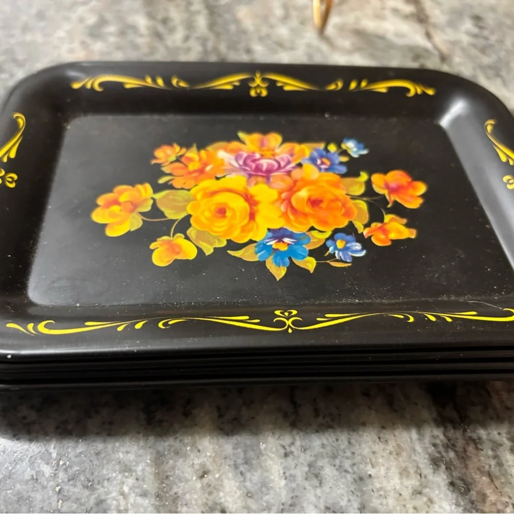 toleware black trays