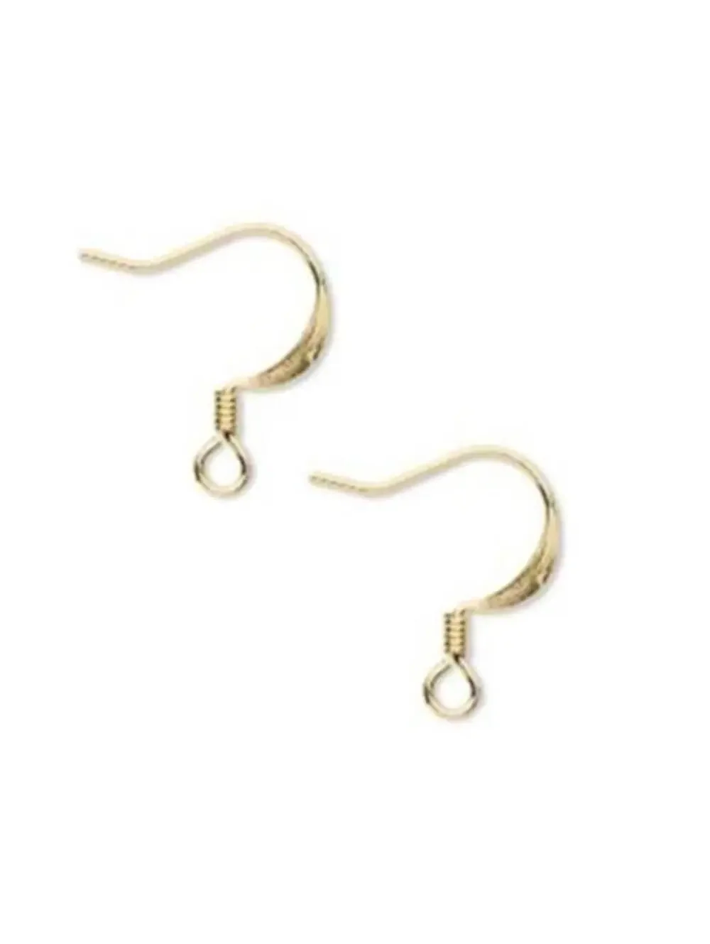 Gold 14K Plated Minimalist Coil Flat Earwires Earring Hooks Findings 10 pcs