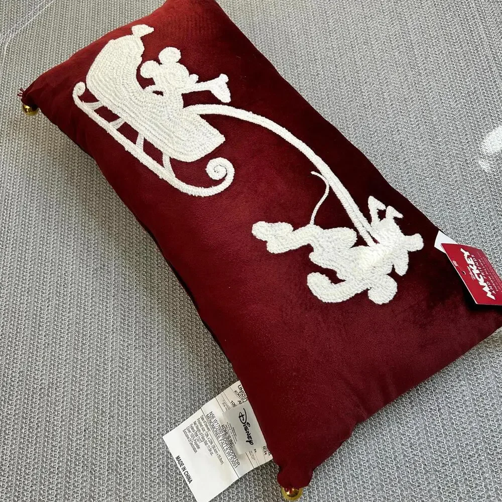 St. Nicholas Square Disney Velvet‎ Sleigh Decorative Pillow.