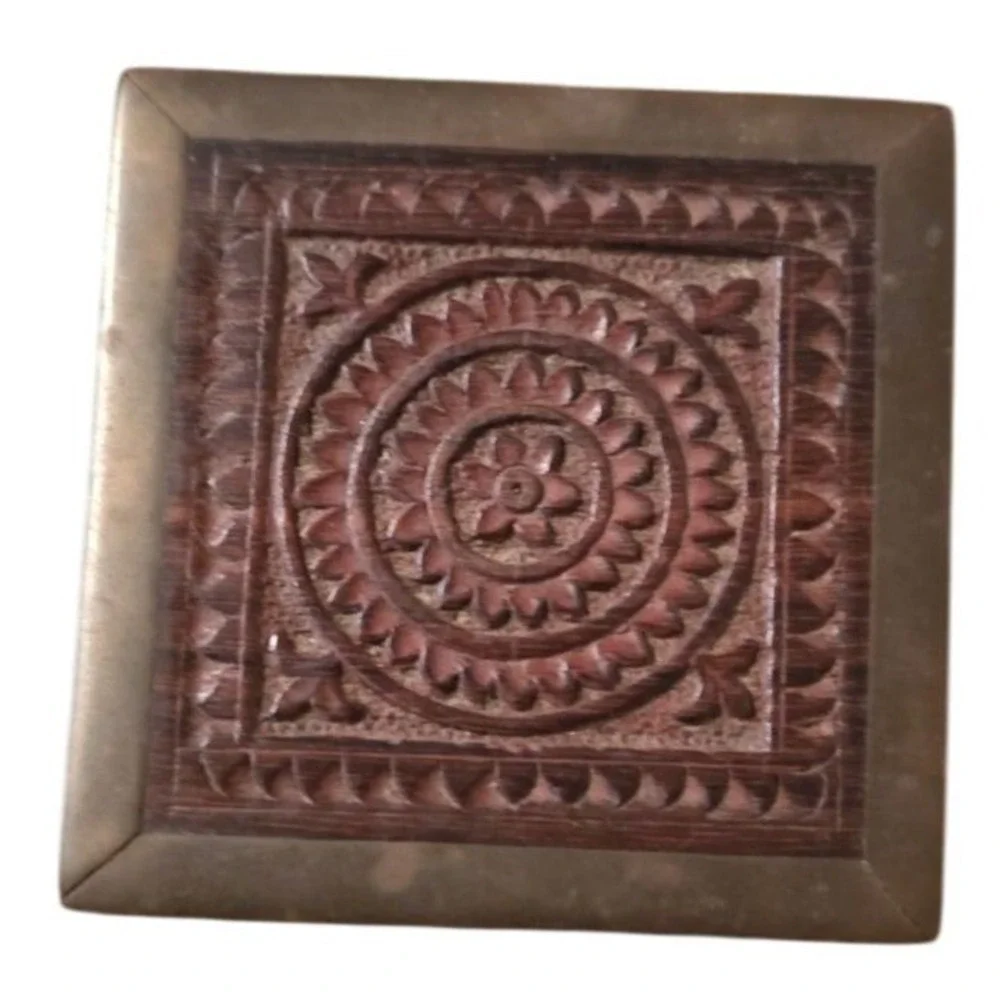 Vintage Trinket‎ Box Hand Carved Wooden 3