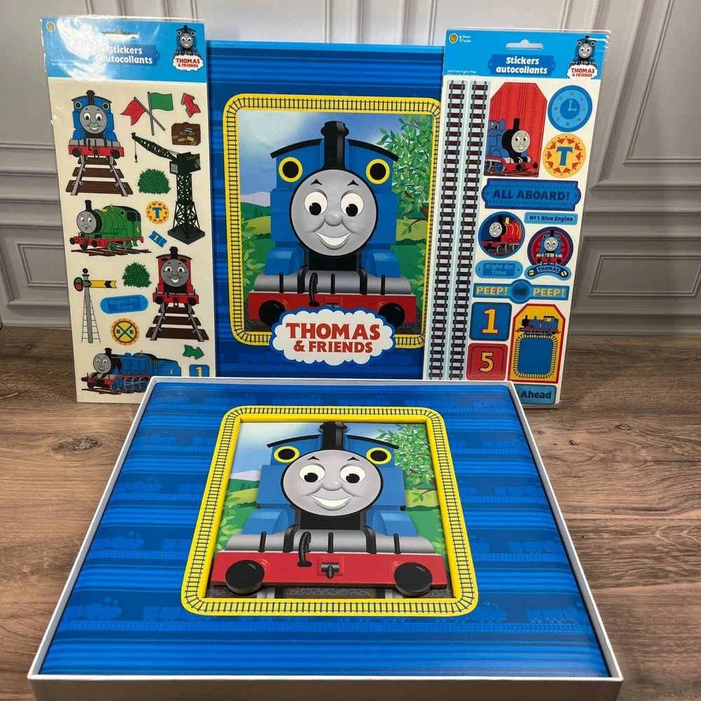 VTG 2005 Sandylion Thomas & Friends Scrapbook‎ Album 12x12 Blue Sticker Kit NEW