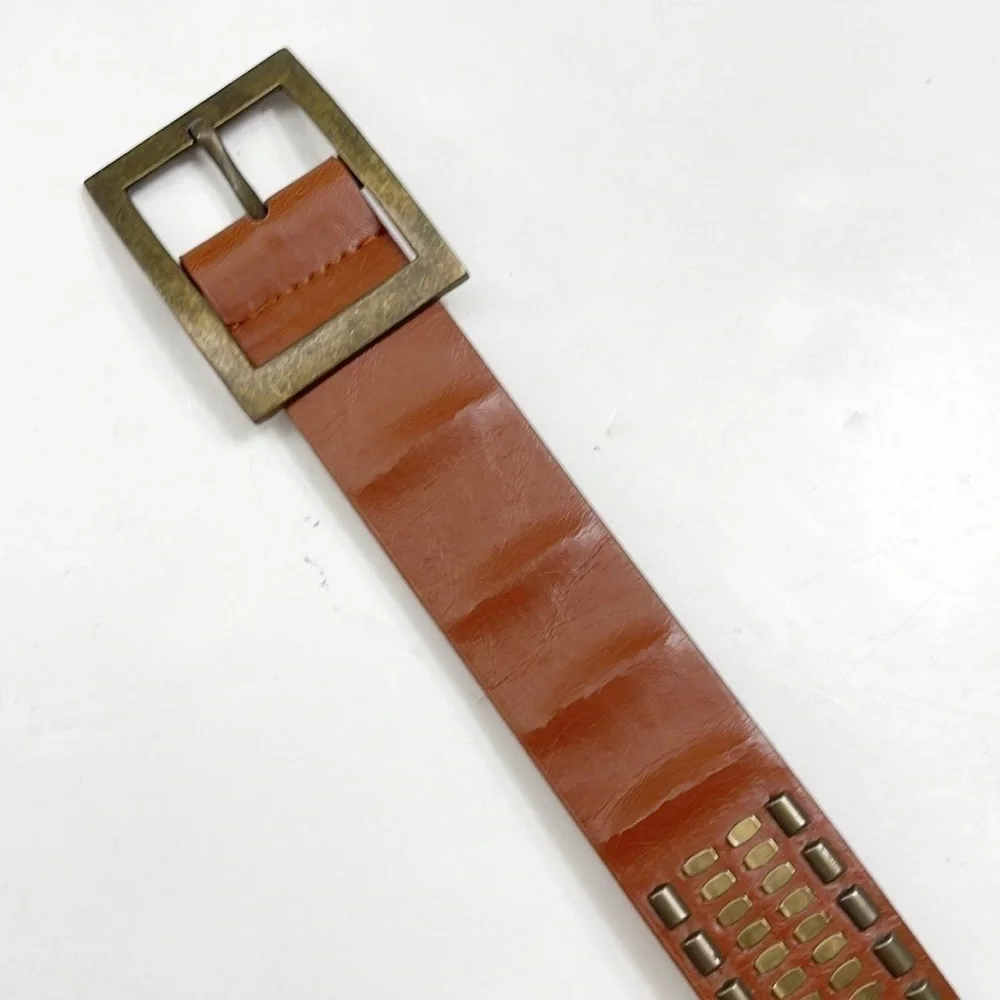 Brown studded belt