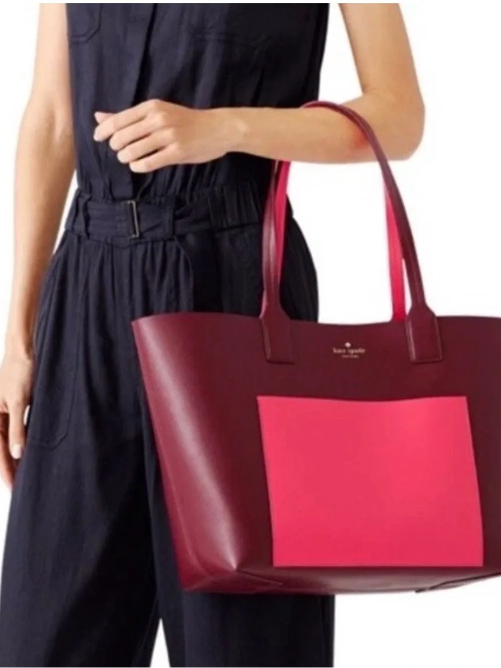 Kate Spade Reversible Jones Street Posey Tote Mulberry Pink
