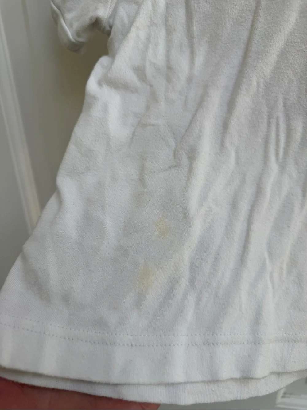 Old Navy 4T White Girls' Unicorn Short Sleeve Shirt Top Blouse- Stains